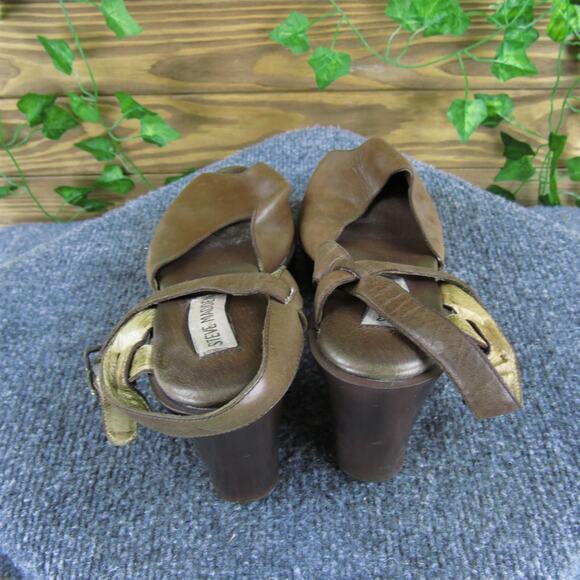 Steve Madden Women's Platform Brown Leather Pump 8.5 Medium Used 2025 - Picture 4 of 6